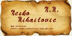 Neško Mihailović vizit kartica
